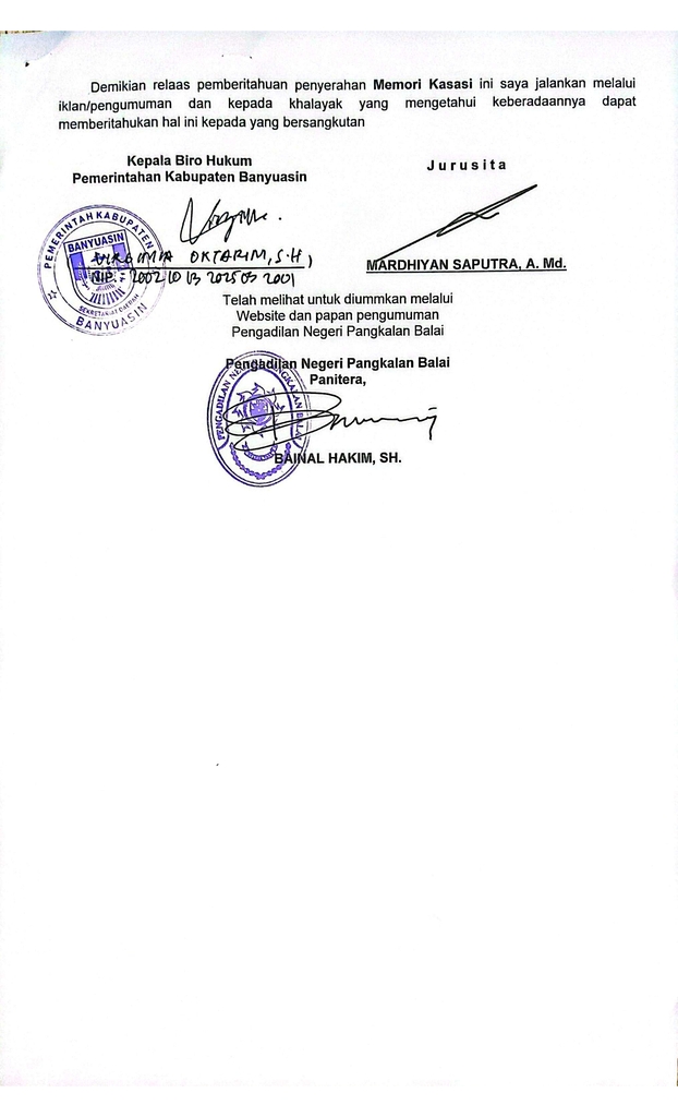 Relaas Pemberitahuan Penyerahan Memori Kasasi Melalui dari Kuasa Hukum Pemohon Kasasi Kepada Termohon Kasasi I Perkara Perdata Nomor  37_Pdt.G_2025_PN Pkb a.n. MERRY AGUSTINA  (2).jpg